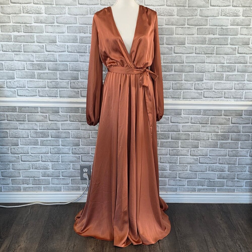 Michael Costello X REVOLVE Eric Gown Maxi Bronze NEW S Formal Party Cocktail